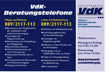 VdK Beratungstelefone