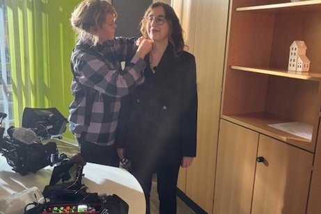 Vorbereitung f&uuml;r den Dreh der Kreisgesch&auml;ftsf&uuml;hrerin Frau Walter-Bagley