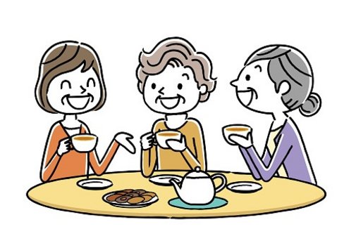 Damen beim Kaffeetrinken Damen beim Kaffeetrinken