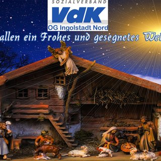 Das VDK Logo und dem Text: Ortsgruppe Ingolstadt Nord wünscht allen Frohe Weihnachen