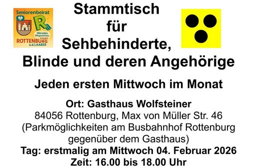 Stammtisch f&uuml;r Sehbehinderte