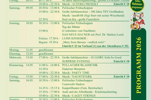 Dorffest 2026 Programm