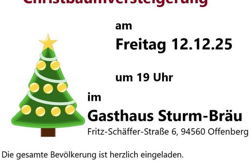 Plakat Christbaumversteigerung
