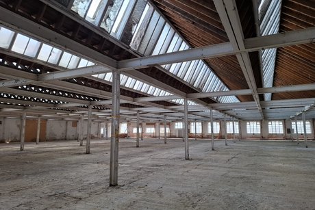 Innenansicht der ehemaligen Weberei