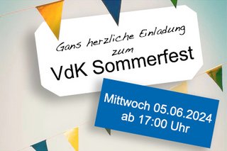 Bild zeigt Datum 05.06.2024 und Einladung zum VdK Sommerfest