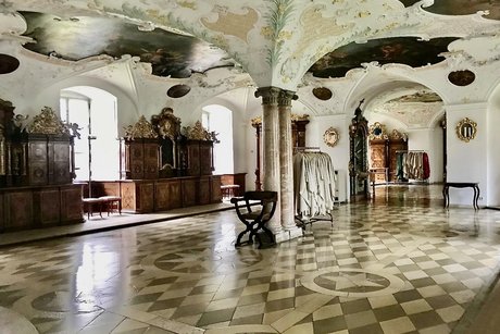 Bild der prachtvollen Sakristei von Kloster Ettal