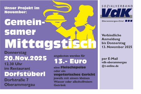 Gemeinsamer Mittagstisch im Dorfstüberl