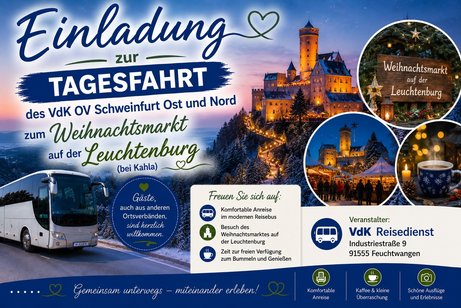 Einladungsbild zur Tagesfahrt zum Weihnachtsmarkt auf der Leuchtenburg