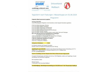 Wir hoffen, dass wir Ihr Interesse geweckt haben und wir einen schönen Tag - frei vom Alltag - erleben können. Ihr Vorstandsteam