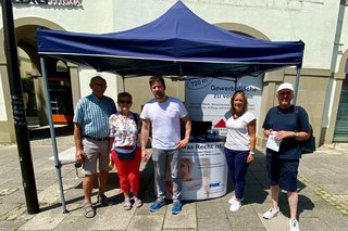 Infostand auf dem Marktplatz