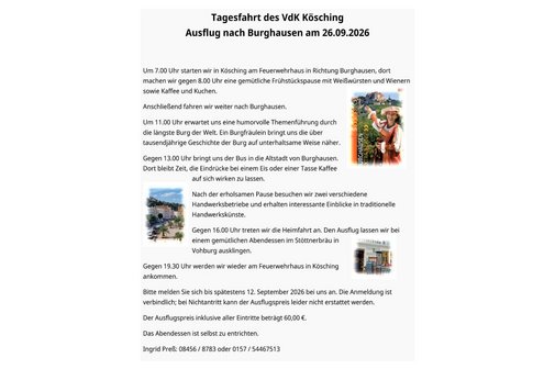 Tagesausflug nach Burghausen