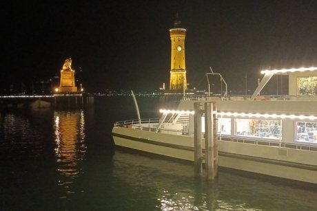 Hafenansicht Lindau bei Nacht