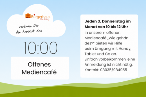 Jeden 3. Donnerstag im Monat von 10 bis 12 Uhr