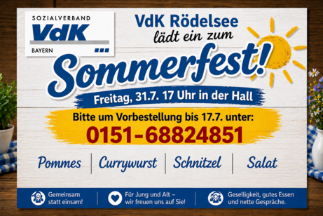 Einladung zum Sommerfest des VdK Ortsverband R&ouml;delsee