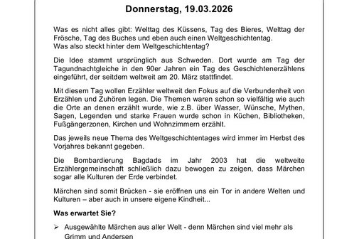 M&auml;rchen f&uuml;r Erwachsene - M&auml;rchensch&auml;tze aus aller Welt am Weltgeschichtentag