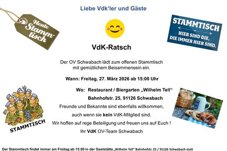 VdK Ratsch - Offener Stammtisch VdK Ratsch - Offener Stammtisch