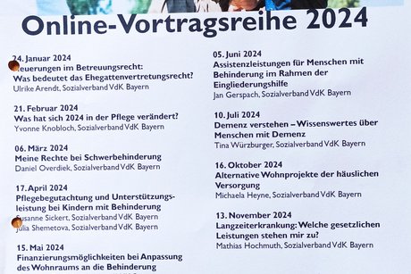 Programm VdK Online Vortragsreihe 2024