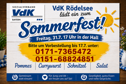 Einladung zum Sommerfest des VdK Ortsverband R&ouml;delsee