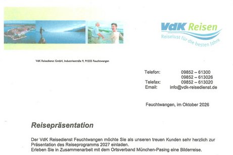 Präsentattion der Reisen im Jahr 2027 Präsentattion der Reisen im Jahr 2027