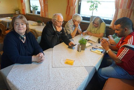 Abendeinkehr beim Brauerei-Gasthof Dinkel in Stublang