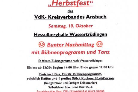 Herbstfest des VdK-Kreisberbandes Ansbach
