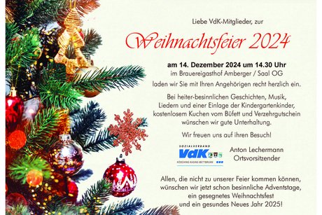 Einladung zur Weihnachtsfeier 2024