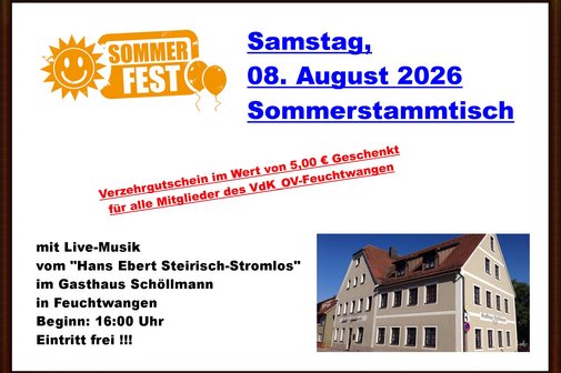 Sommerfest im Gasthaus Schöllmann Sommerfest im Gasthaus Schöllmann