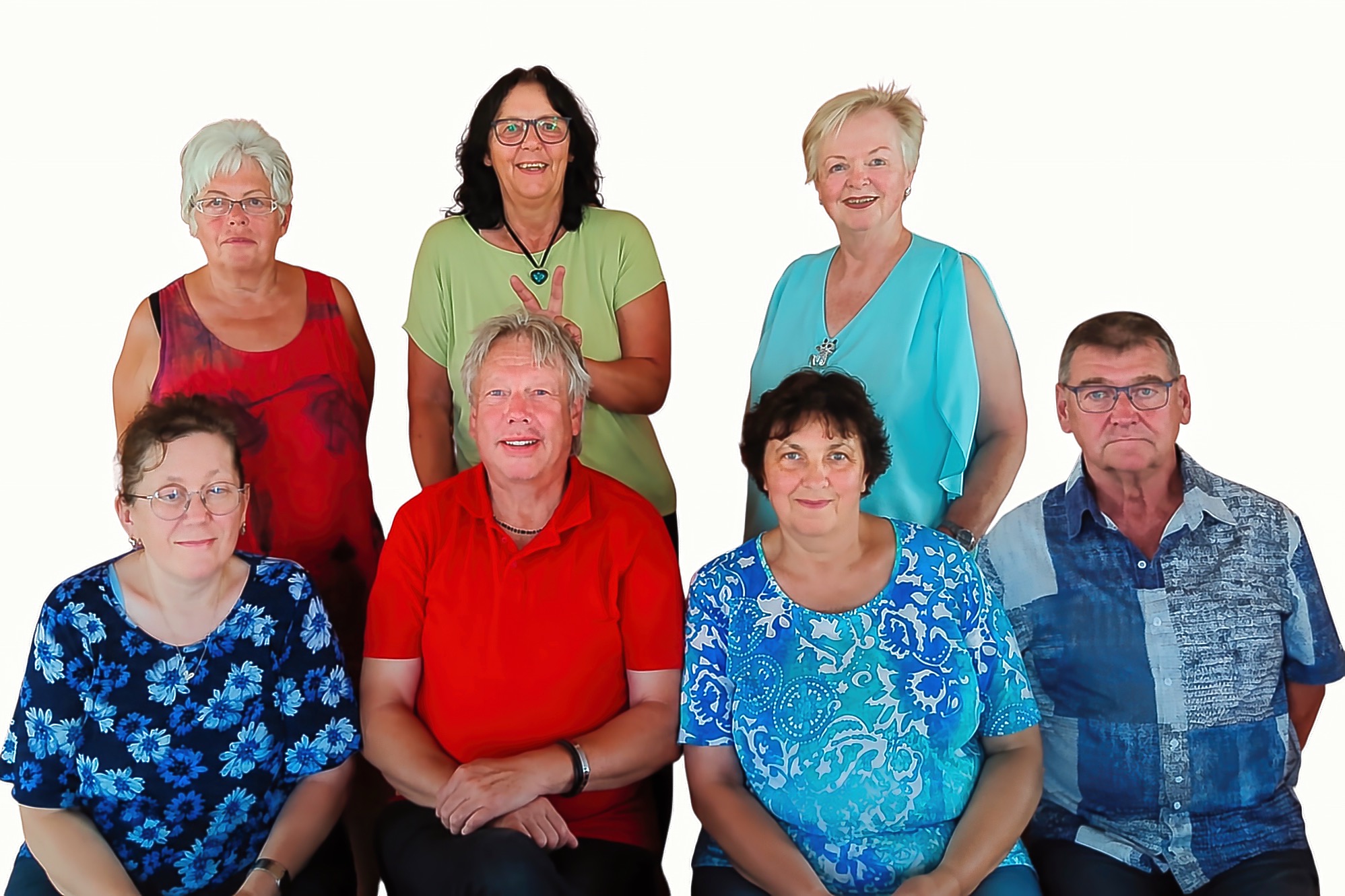 Der Vorstand des VdK Rotthalm&uuml;nster: Unten von li.: Anita N&ouml;hmaier (Vorsitzende), Armin Ebner (Beisitzer), Doris Hofer (Beisitzerin), Achim Zimmermann (2. Vorsitzender), oben von li.: Gerti Kasseler (Kassiererin), Christine Kukua (Beisitzerin), Monika Hofbauer (Schriftf&uuml;hrerin und Frauenbeauftragte)