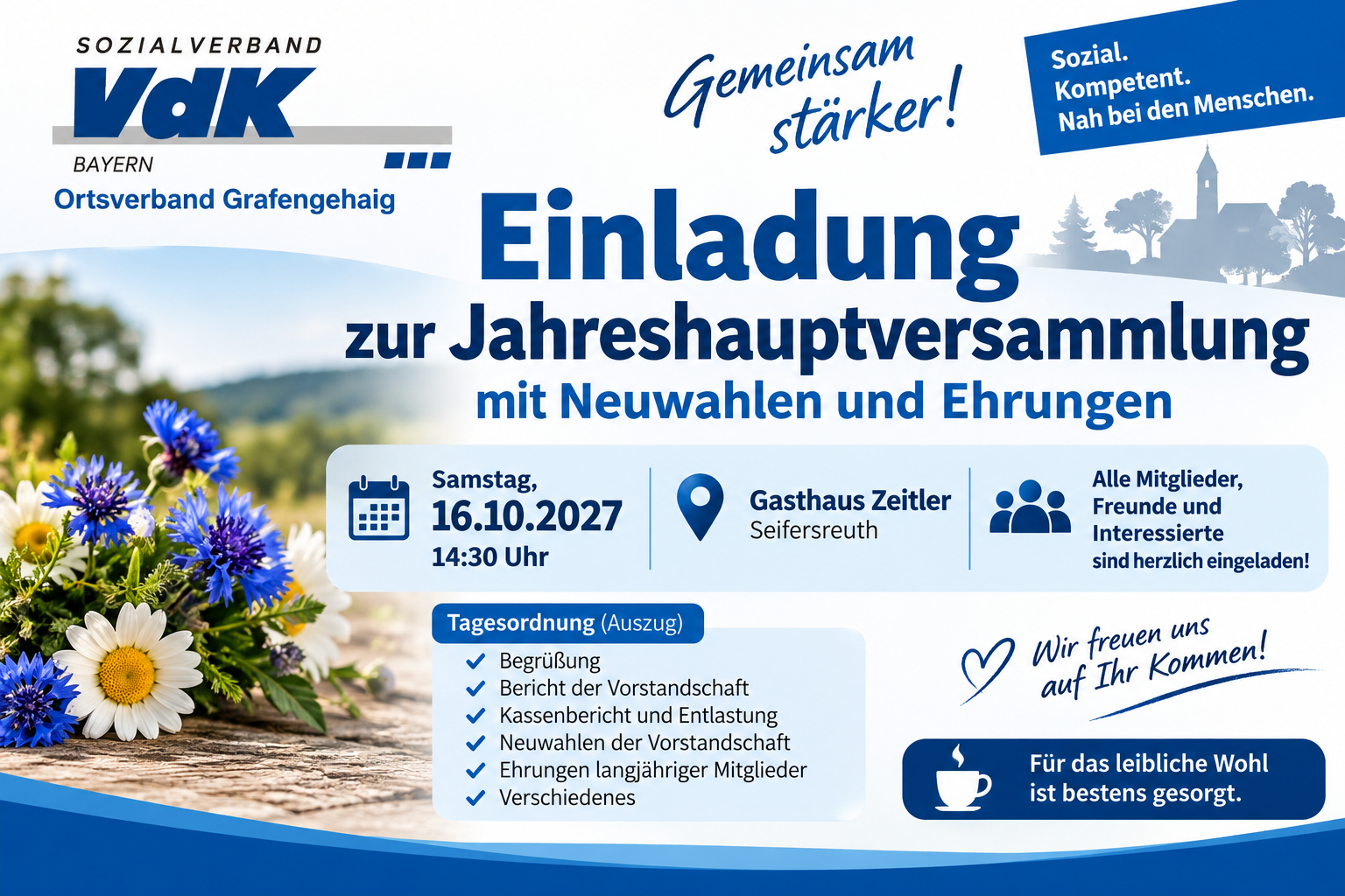 Jahreshauptversammlung mit Neuwahlen und Ehrungen Jahreshauptversammlung mit Neuwahlen und Ehrungen