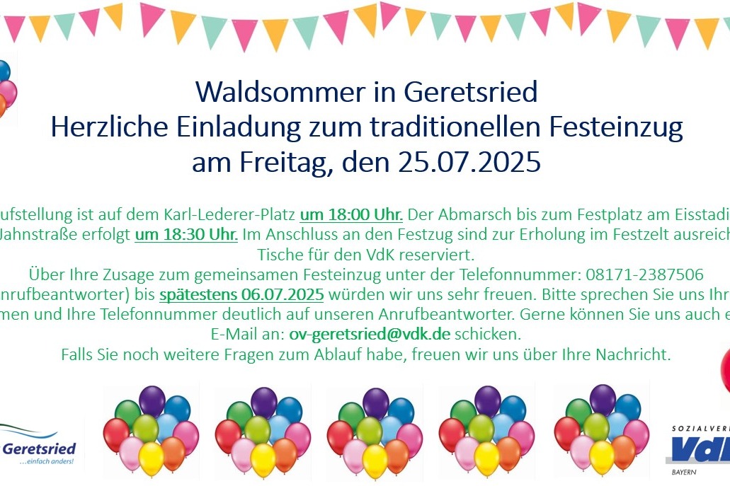 Festeinzug Geretsrieder Waldsommer 2025