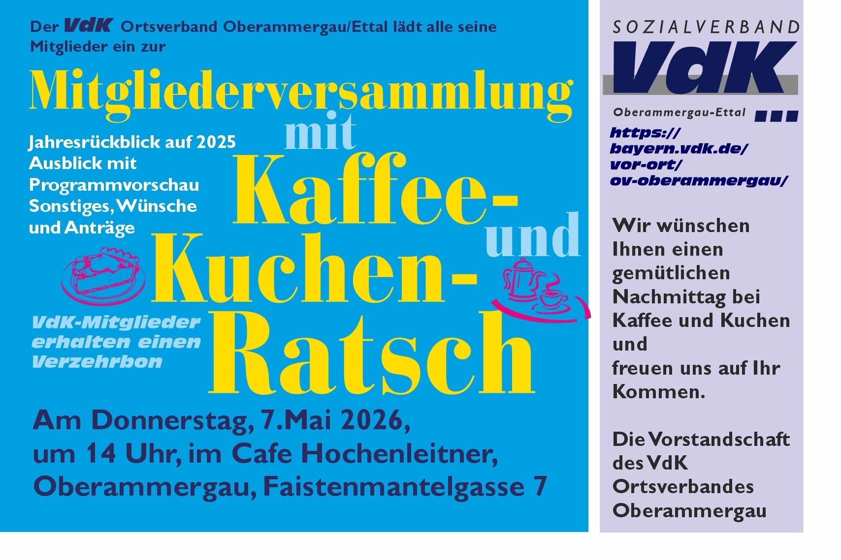 Mitgliederversammlung mit Kaffee- und Kuchen-Ratsch