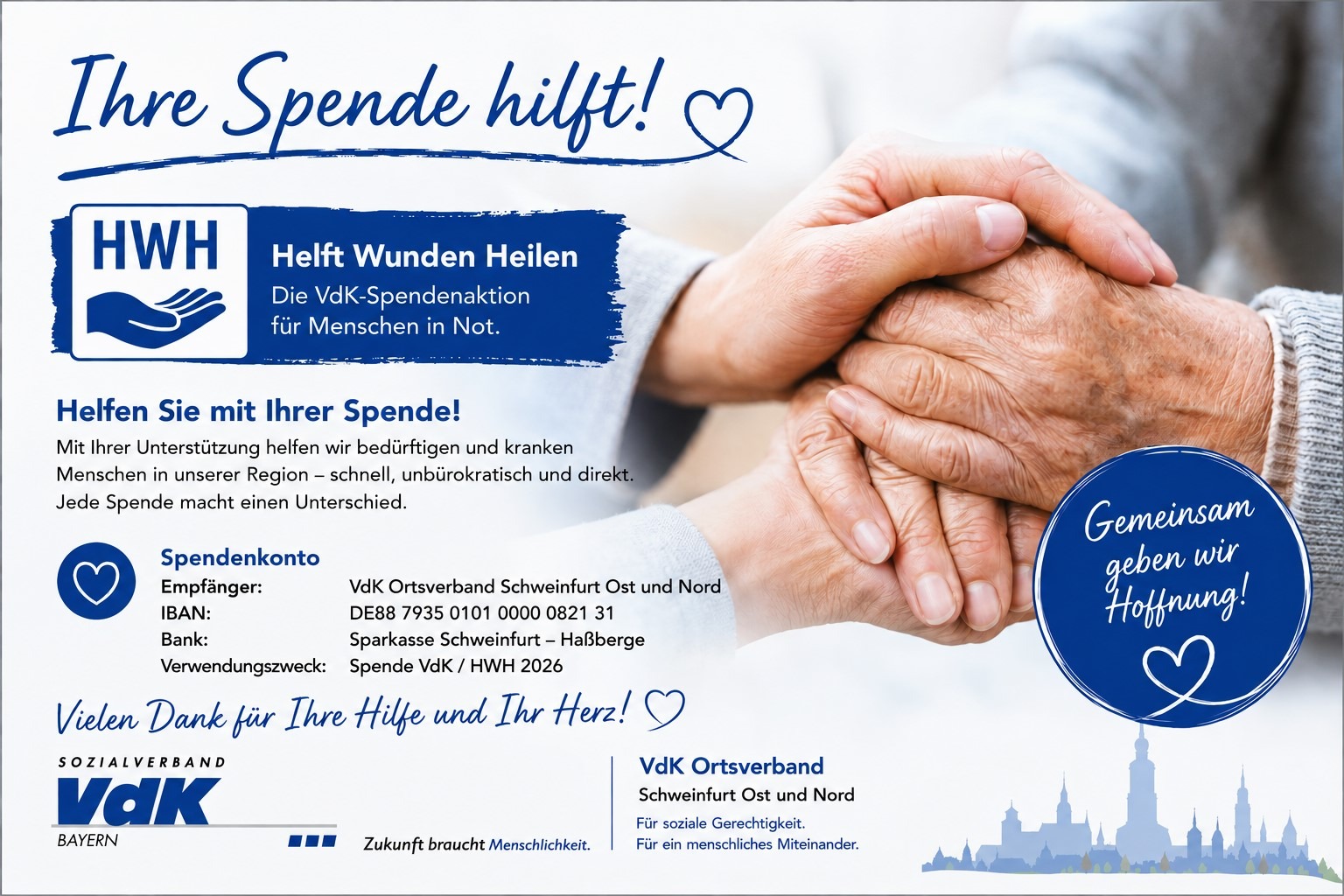 Aufruf zur HWH-Spendenaktion