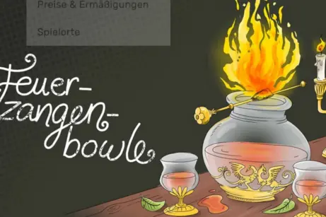Bild von einen Bowle mit der Schrift Feuerzangenbowle