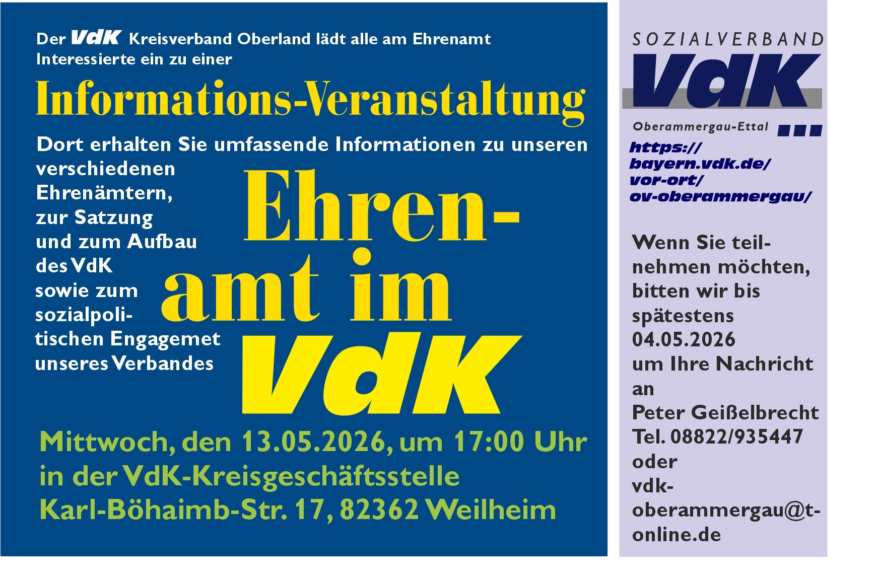 Infoveranstaltung Ehrenamt