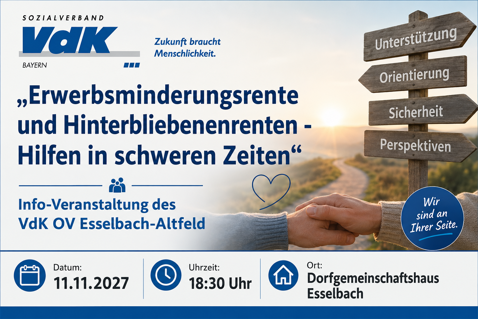 Themenbild zur Info-Veranstaltung Erwerbsminderungsrente und Hinterbliebenenrenten