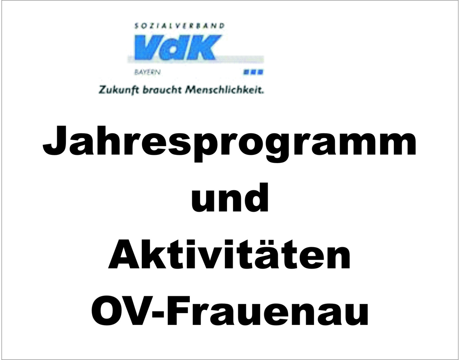 Jahresprogramm 2025 des OV-Frauenau