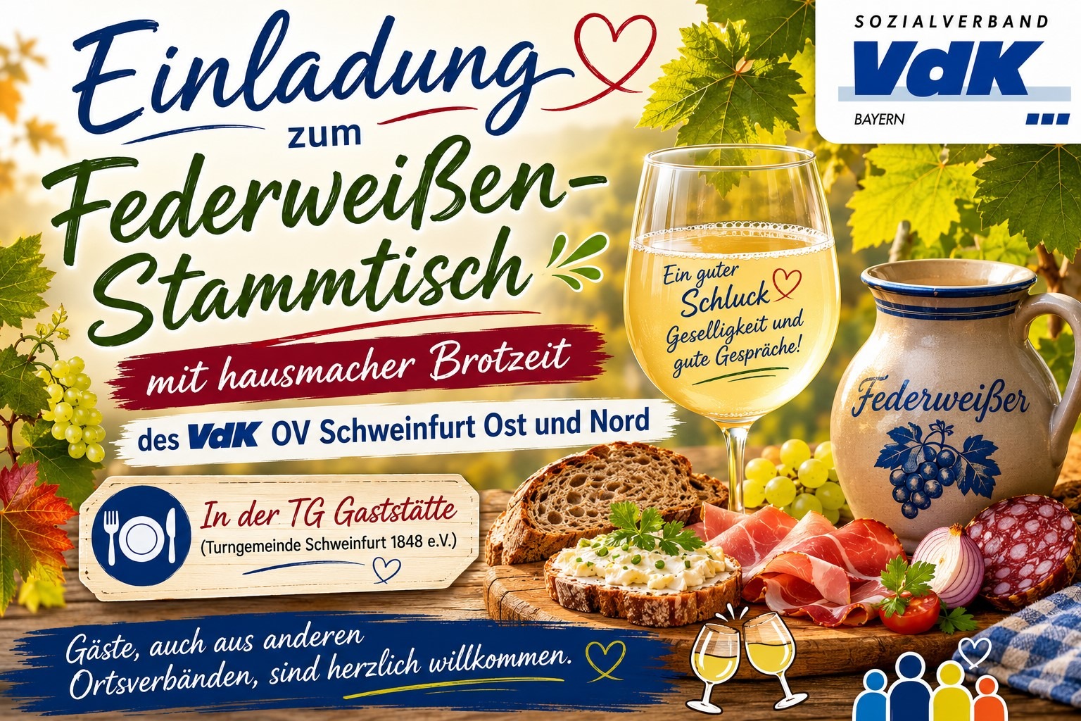 Einladungsbild zum Federwei&szlig;en-Stammtisch