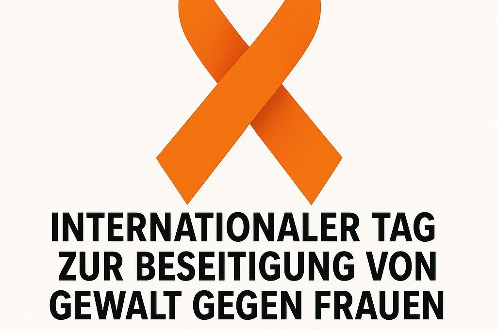 Orange Day Flyer des Vdk Wolfratshausen mit orangefarbener Schleife und Hinweis auf den Infostand zum 25.11., internationaler Tag gegen Gewalt an Frauen
