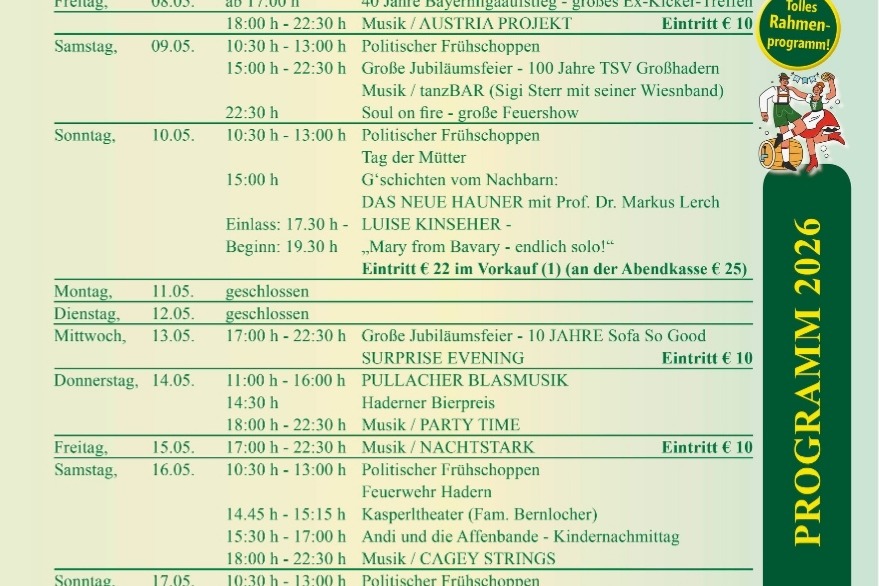 Dorffest 2026 Programm