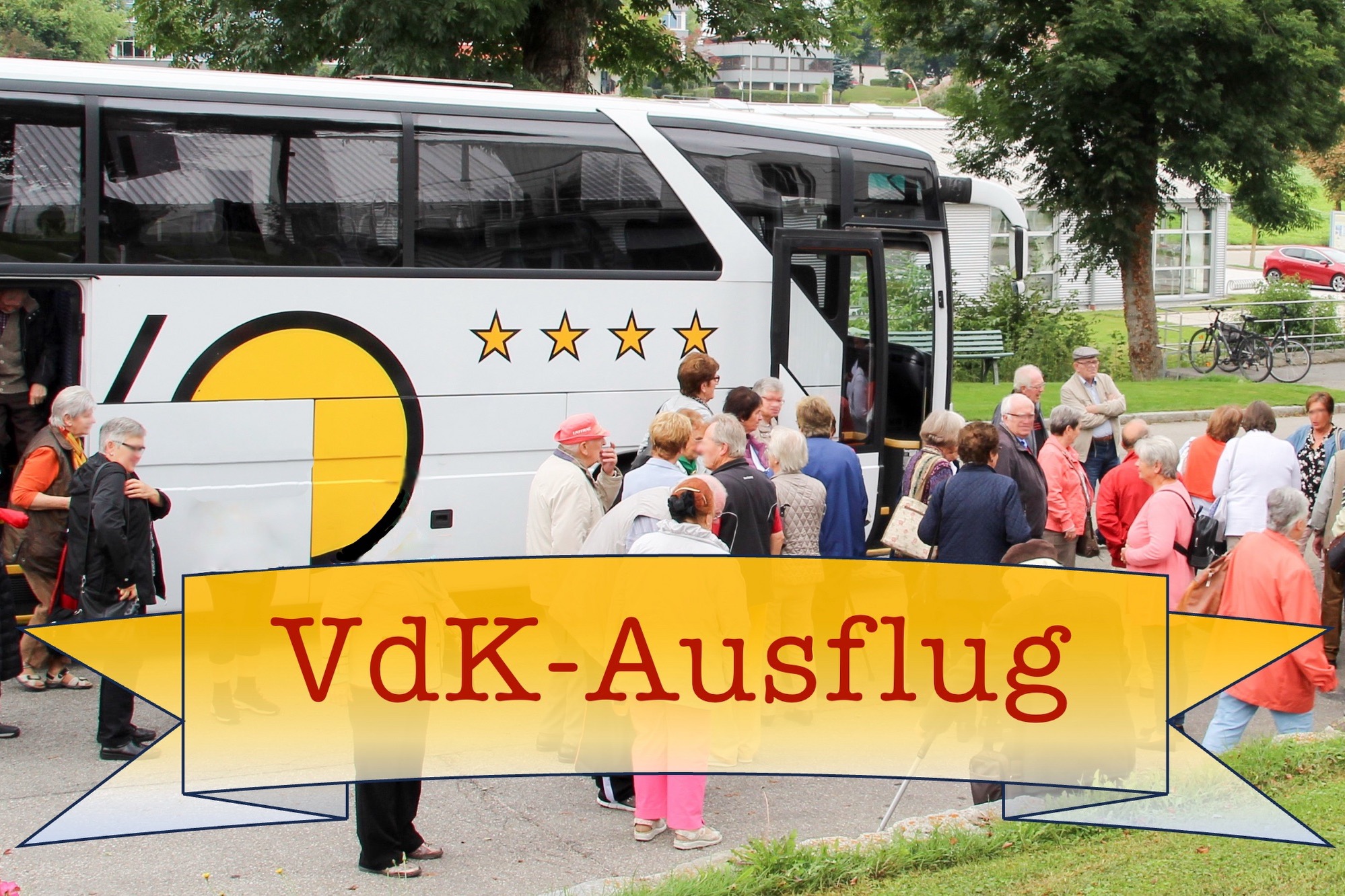 VdK Mitglieder steigen in den Reisebus ein