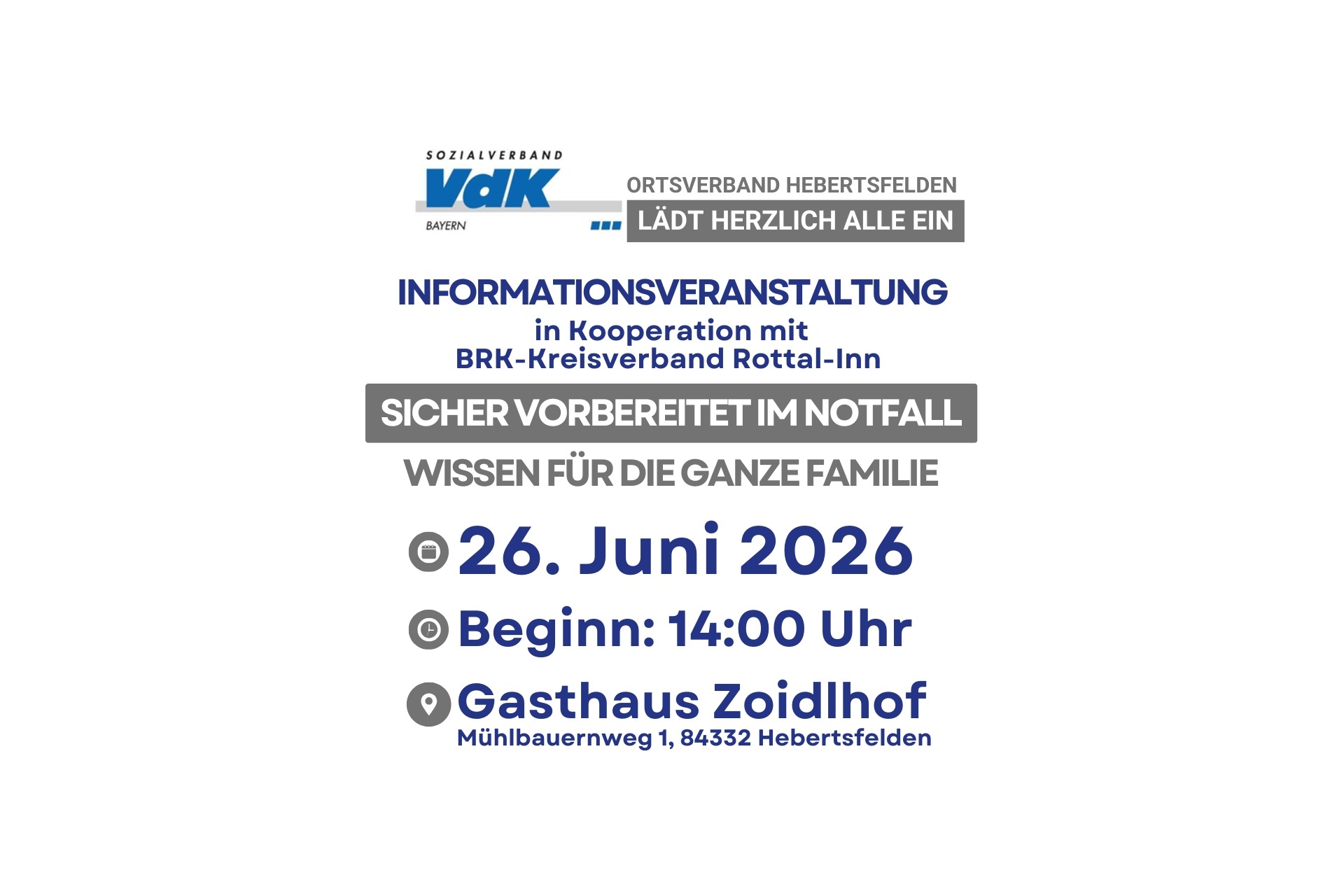 Information f&uuml;r die Veranstaltung im Juni 2026