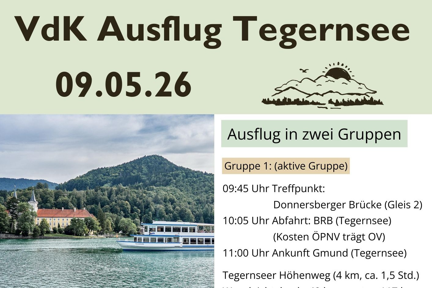 Bild zeigt Ausflugsprogramm vom Tegernsee