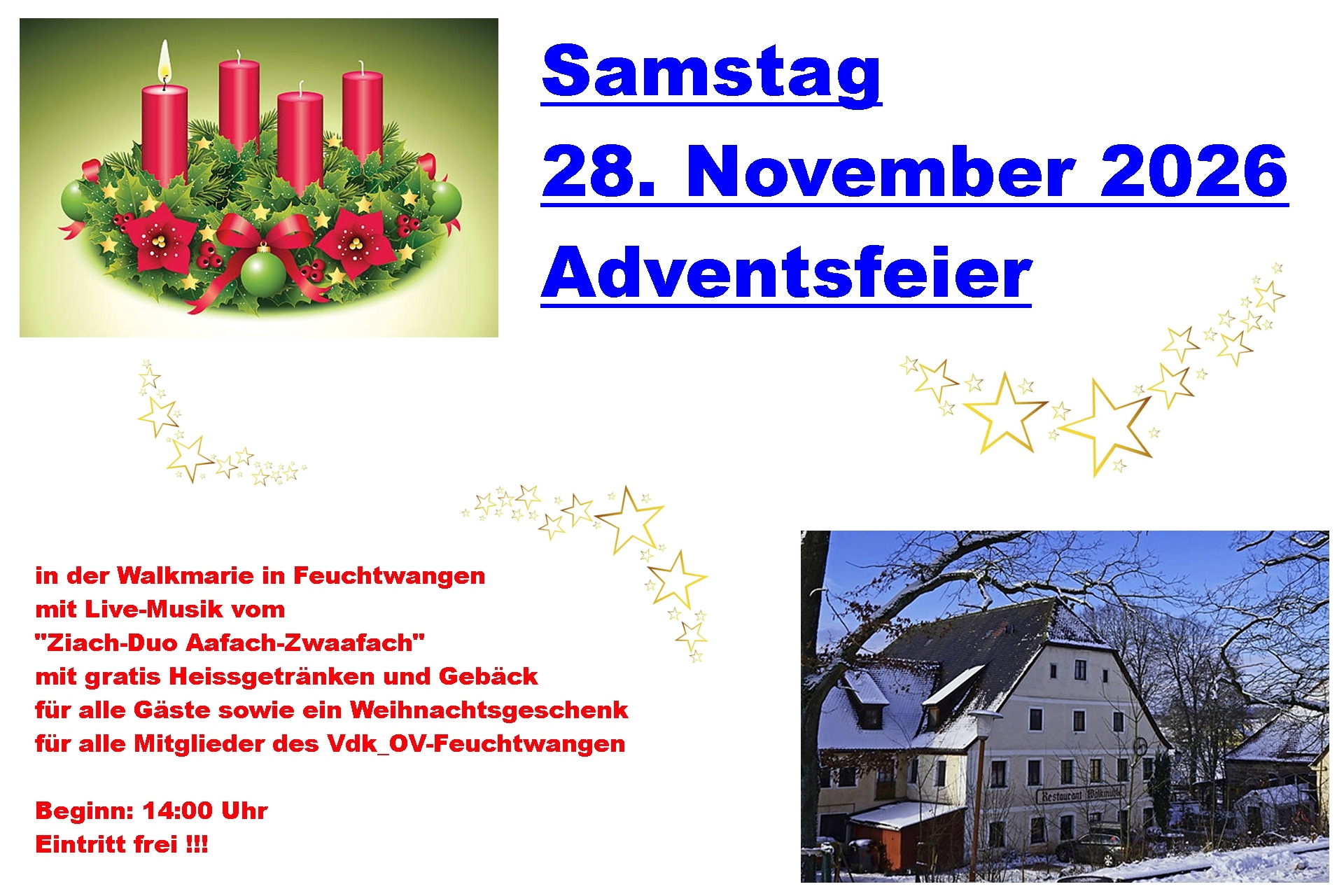 Adventsfeier in der Walkmarie