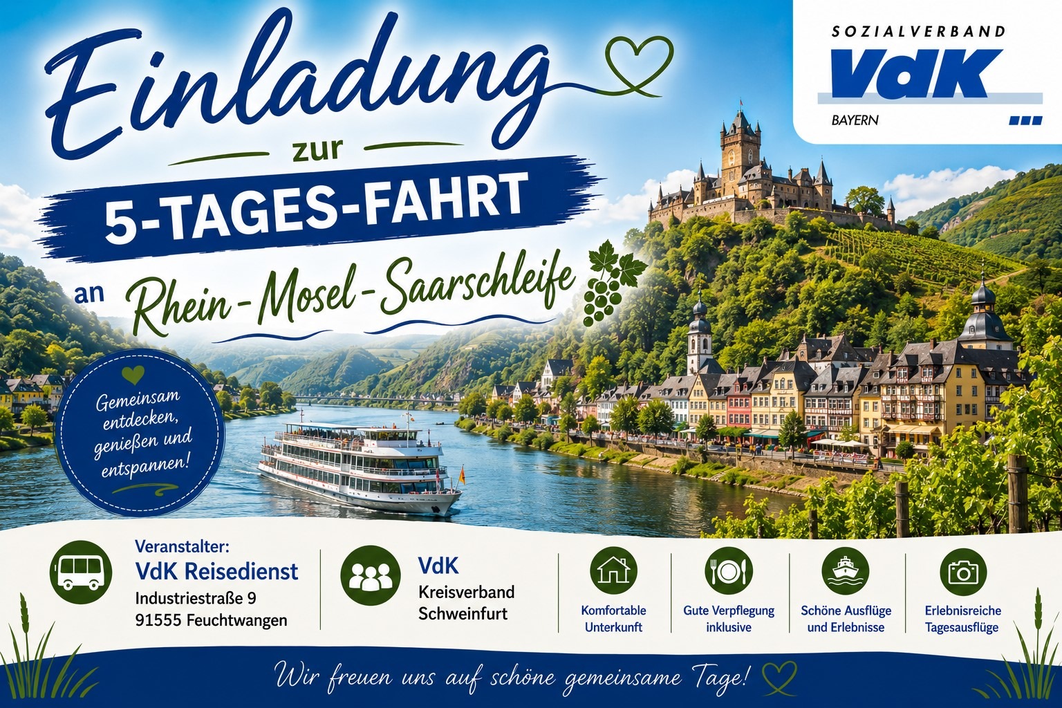 Einladungsbild zur Reise an Rhein - Mosel - Saarschleife