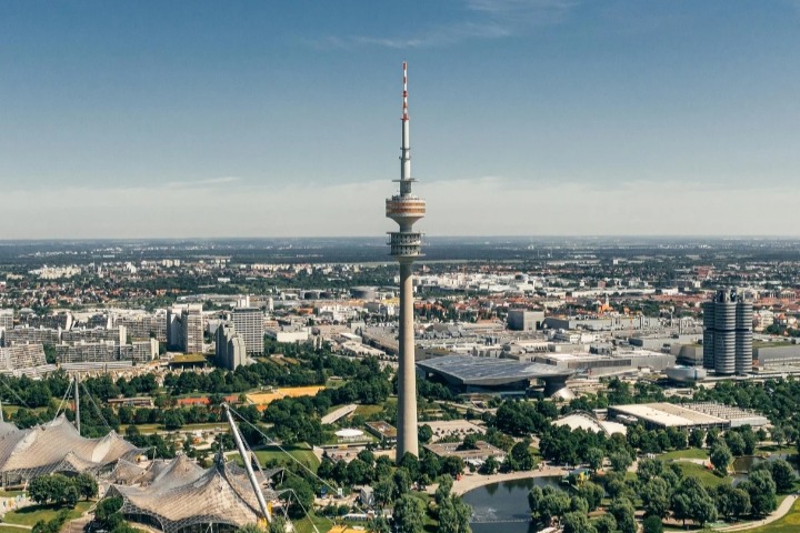 Olympia Park von oben Blick über den Olympia Park von O2 Tower
