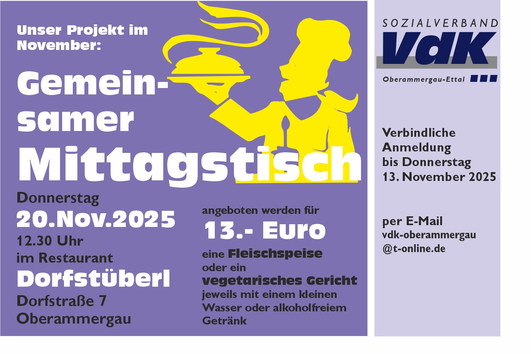 Gemeinsamer Mittagstisch im Dorfst&uuml;berl