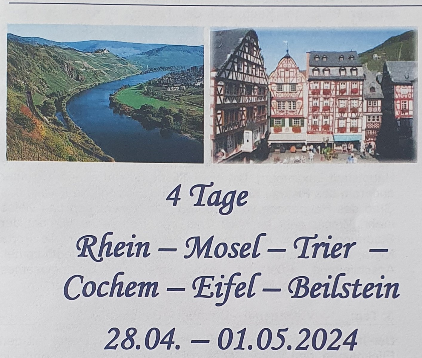 Flyer unserer 4-Tages-Reise