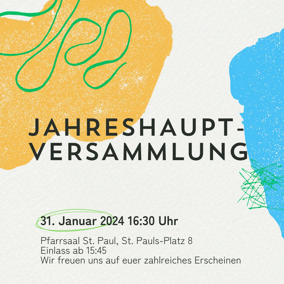 Einladung zur JHV am 31.01.2024 im Pfarrsaal St. Paul