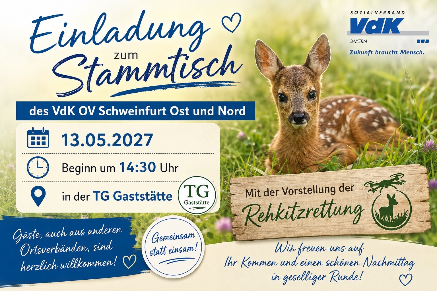 Einladungsbild zur Rehkitzrettung