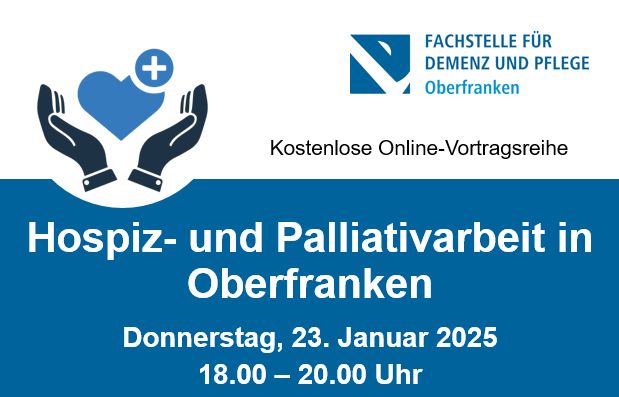 Flyer zur Online-Vortragsreihe Hospiz- und Palliativarbeit am 23.01.2025